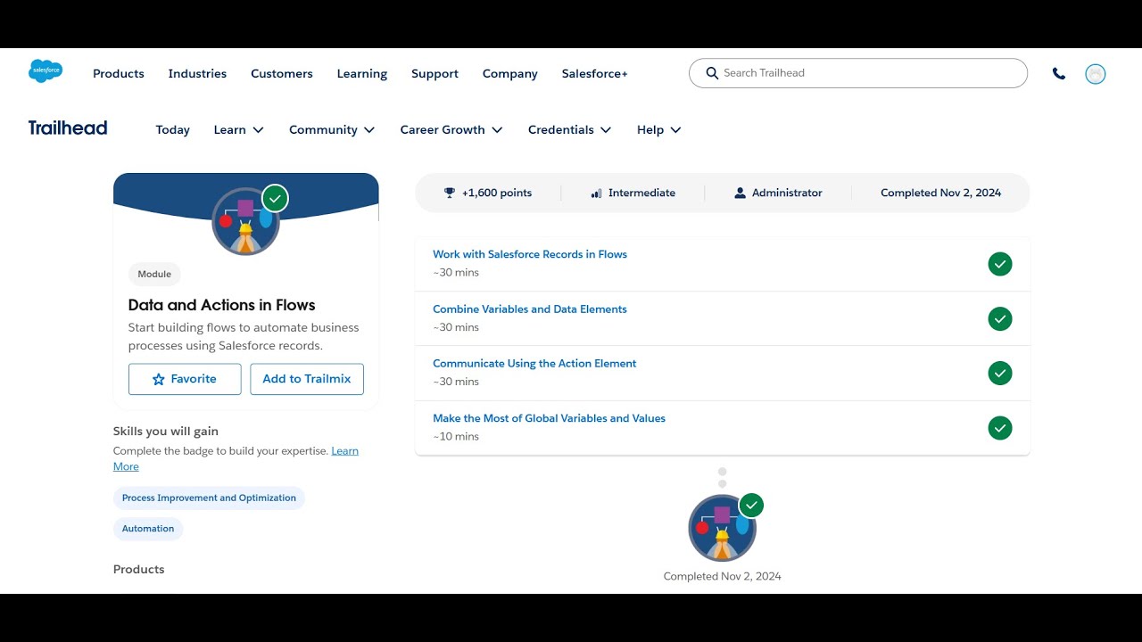 Работа с записями Salesforce в потоках | Данные и действия в потоках | Trailhead | Salesforce