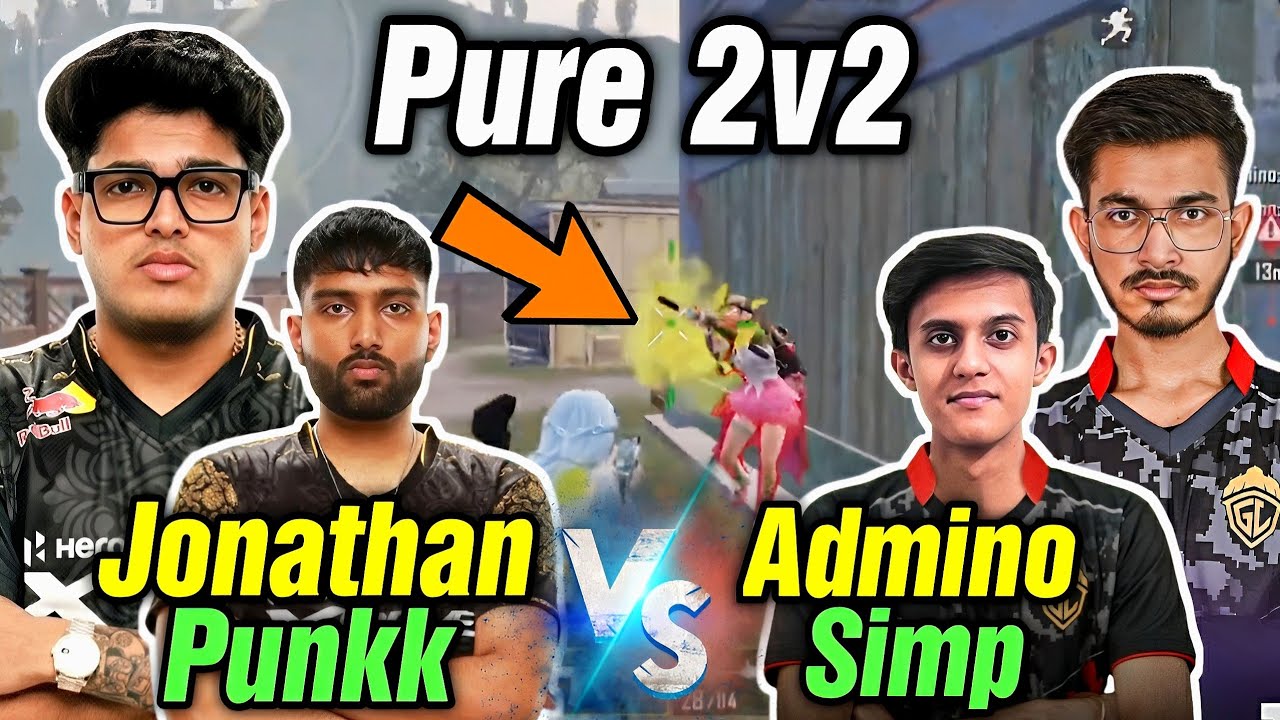 Jonathan Punkk vs Admino Simp pure 2v2 Tdm 🔥 Full intense fight 😲