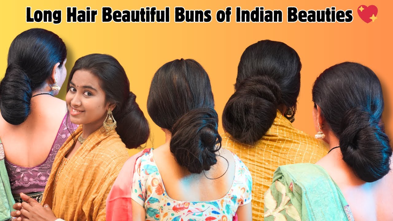 🌿Long Hair Beautiful Buns of Indian Beauties 💖 ✨