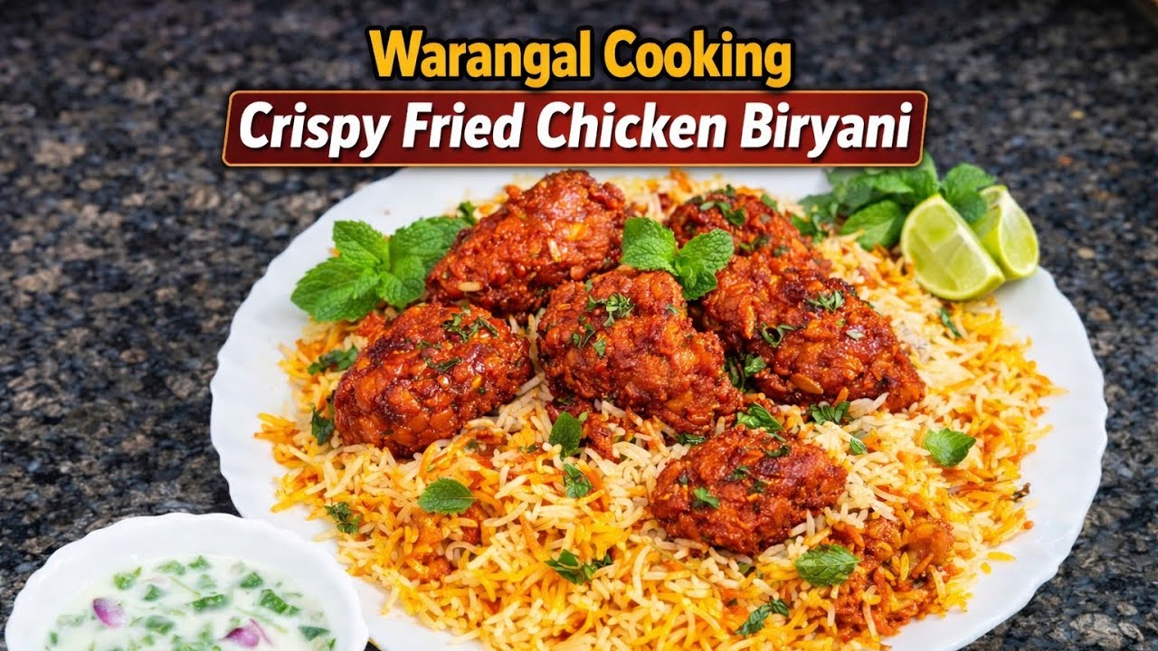 Crispy Fried Chicken Biryani/ Big Resturant Style/ Warangal cooking 🤤😋 Must Try ❤️ ❤️