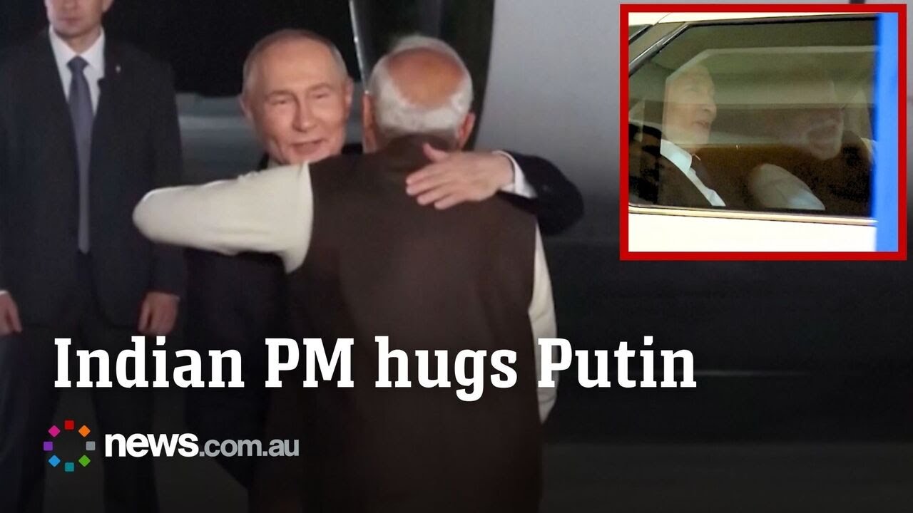 &lsquo;My friend&rsquo;: Narendra Modi hugs Vladimir Putin as he arrives in India