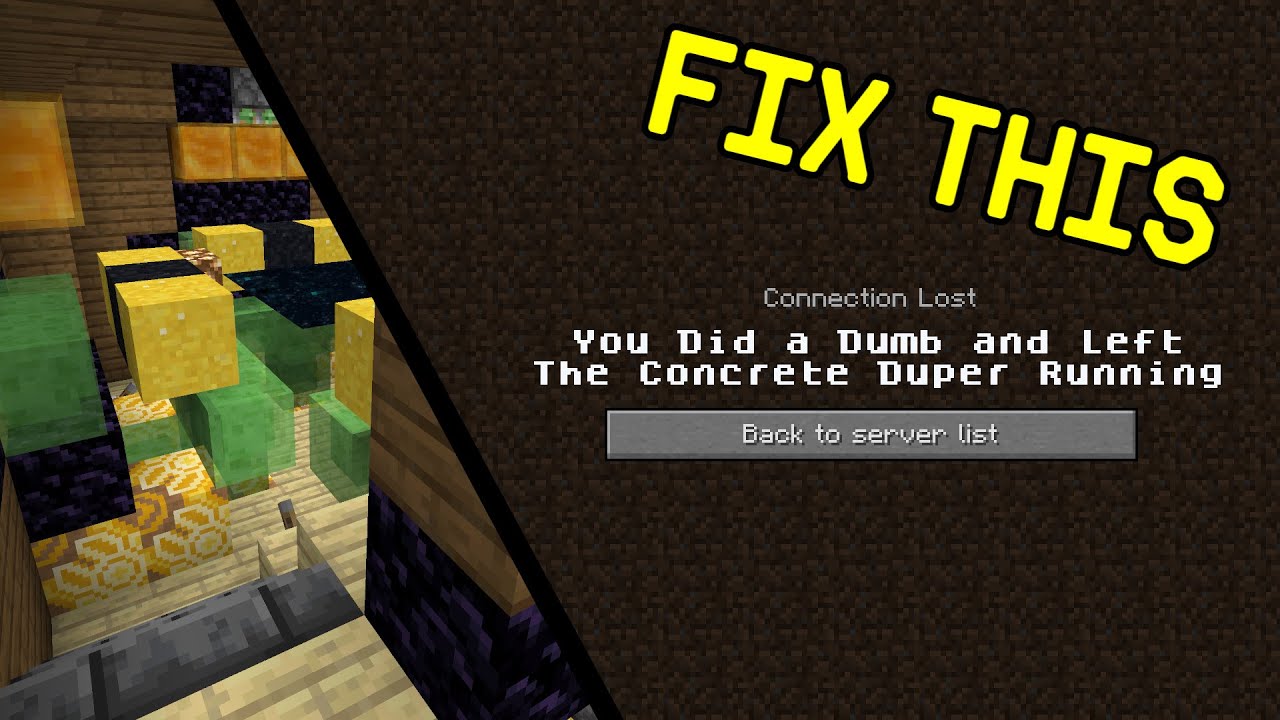 Fix Concrete Duper End Crashing in Minecraft