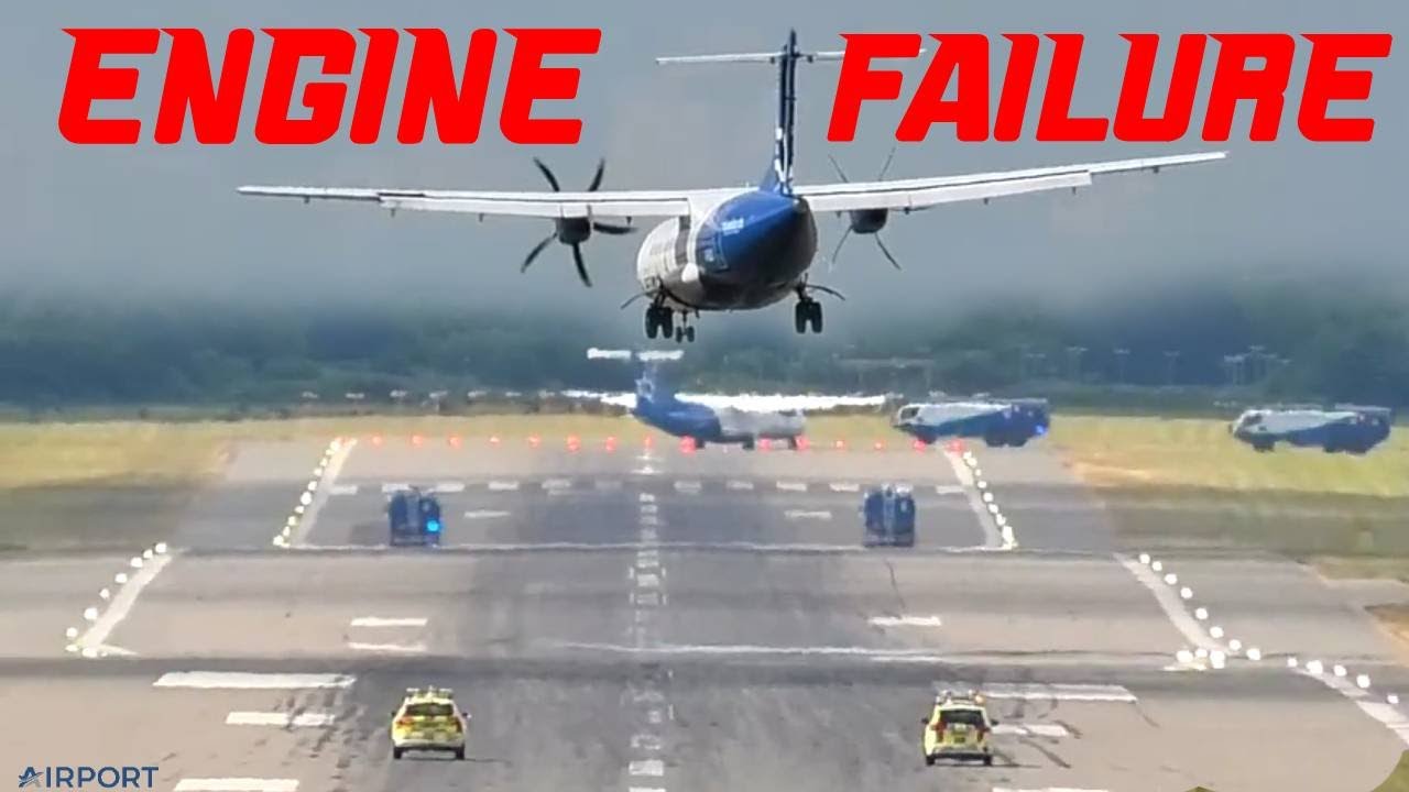 ENGINE FAILURE LANDING⚠️ ATR-72 Has To Land With 1 PROP Engine in 30MPH Crosswind✈️