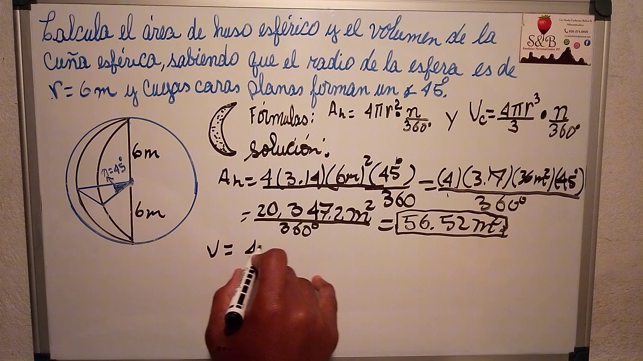 Área del huso esférico y de la cuña esférica.