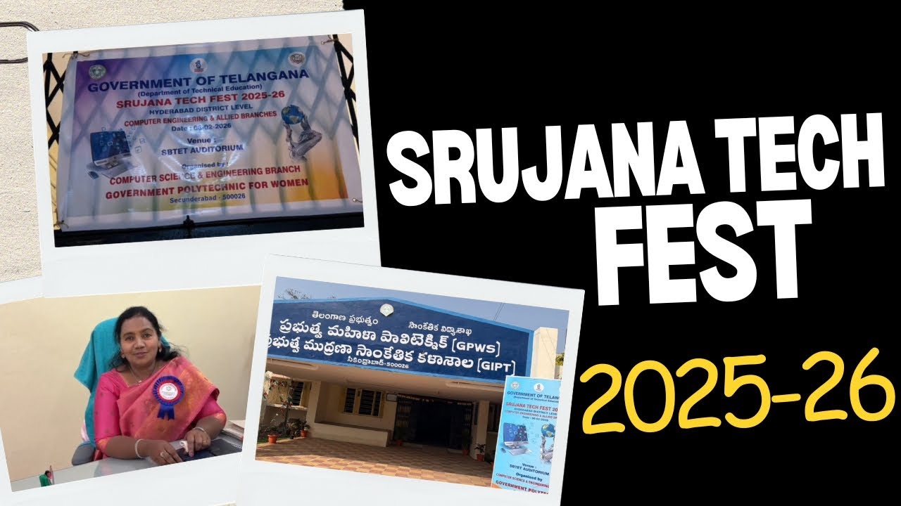 Srujana Tech Fest 2025-26🚀,Hyderabad District level,CSE branch, GPW Secunderabad