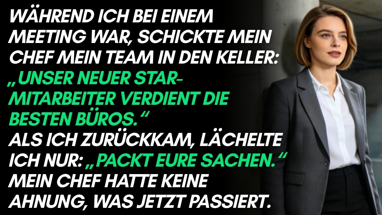 Mein Chef verbannte mein Team für sein „Wunderkind“ in den Keller – Doch sie ahnten nichts