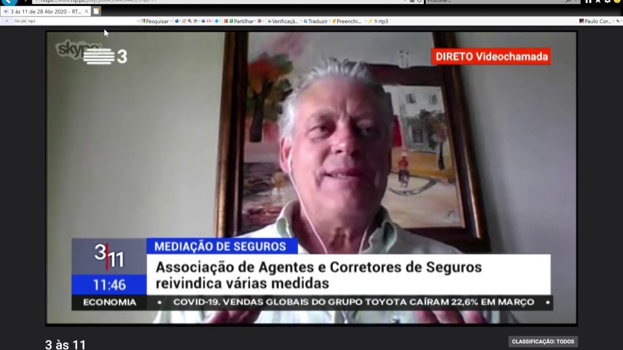 RTP3, 3 às 11 de 28 Abr 2020 - Entrevista a David Pereira, Presidente da APROSE
