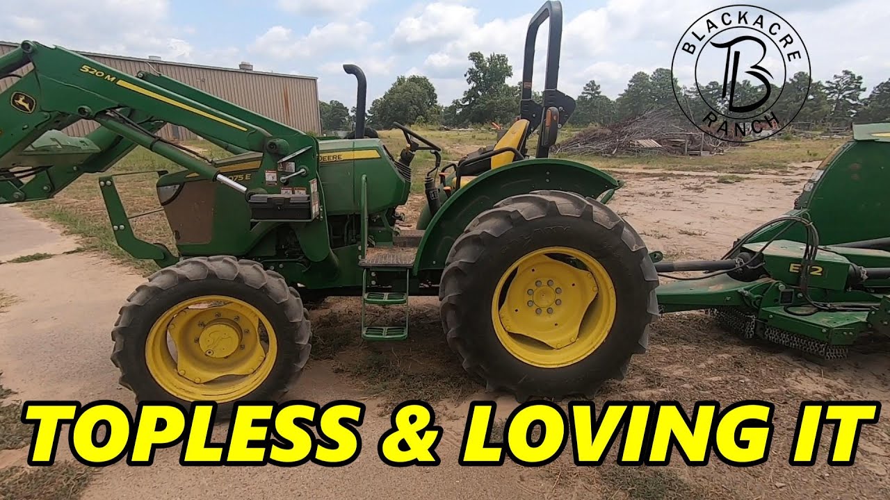 Ep. 294 - John Deere 5075E Mowing - Why I like No Cab - Do I need a Different Tractor???