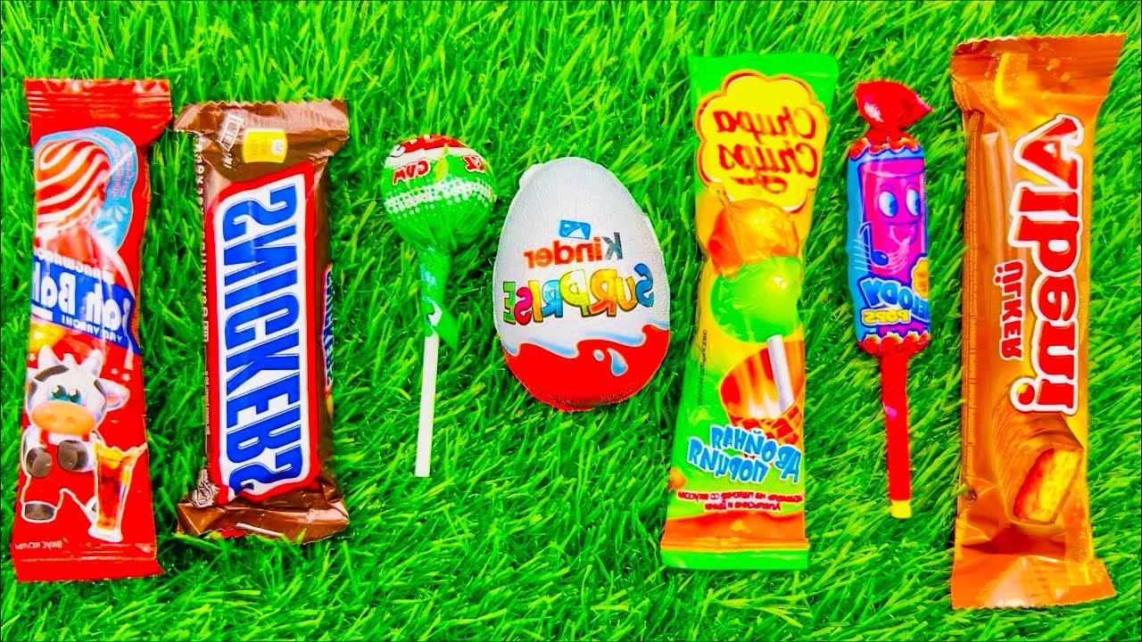 ASMR Most Popular Candys / some lots of colorful rainbow lollipop candy / unpacking chocolate eat