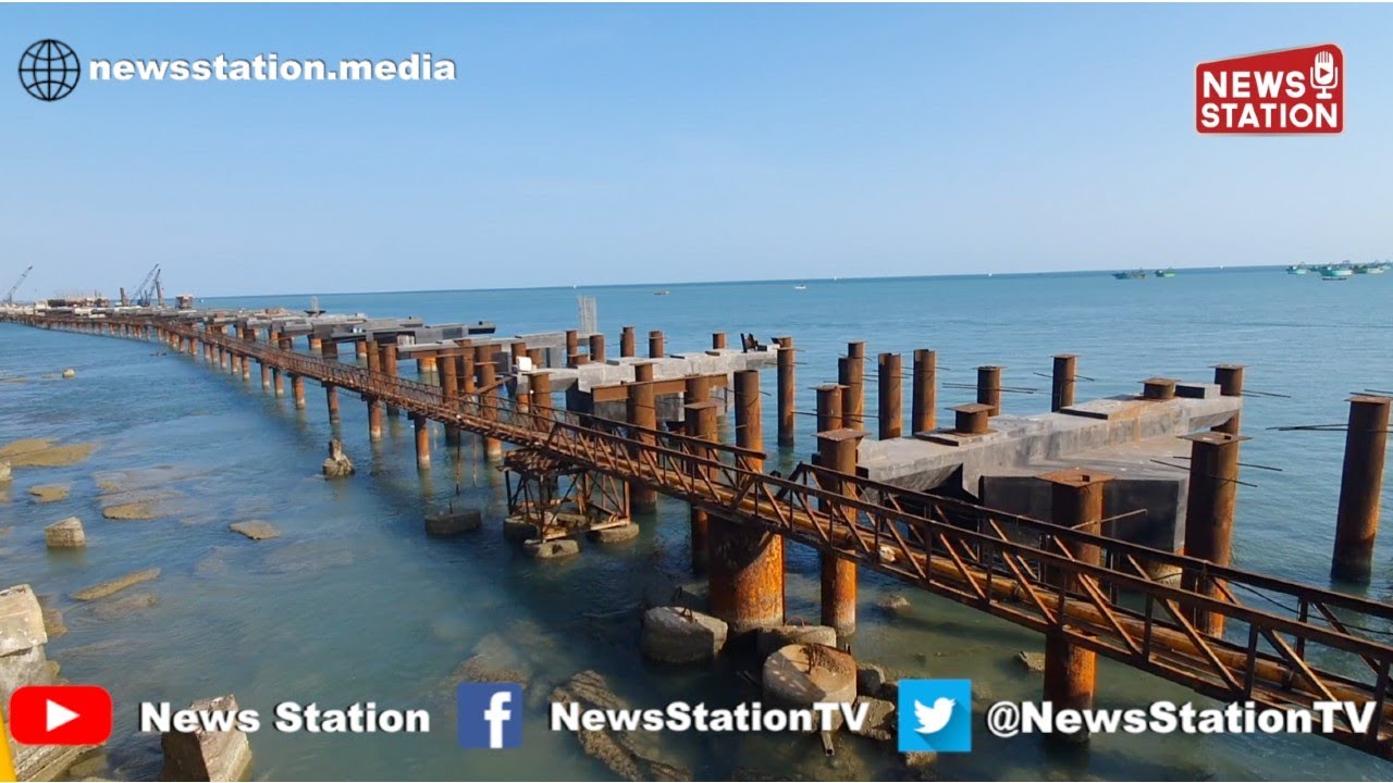 New Pamban Vertical Lift Rail Bridge Under Construction in Rameshwaram - A Must-See from the Train !