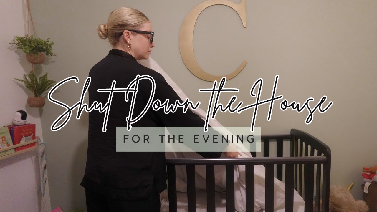 SHUT DOWN THE HOUSE WITH ME 🌙 EVENING CLEANING , PREPPING THE HOUSE & MAKING IT COSY