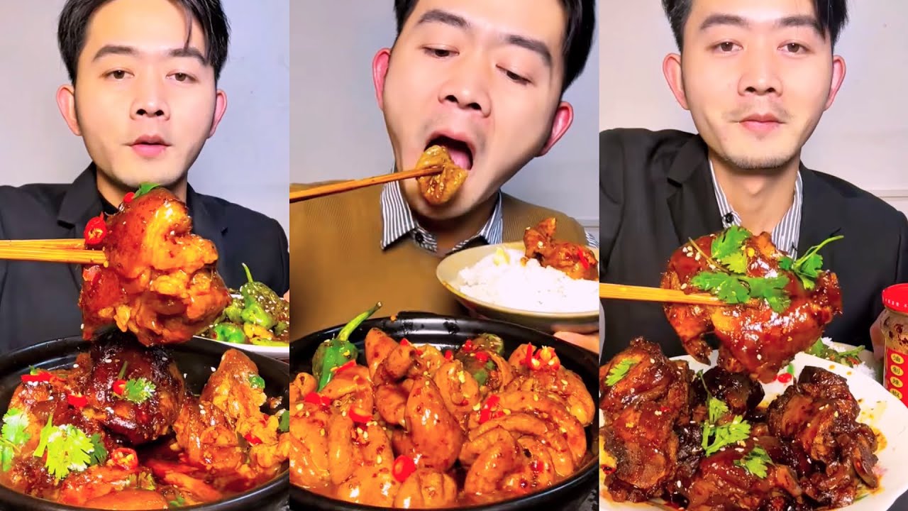 🐣[Mukbang] Eat Conch pig 🍖brain belly pork🧠 bone head pig#mukbang #edit #delicious 