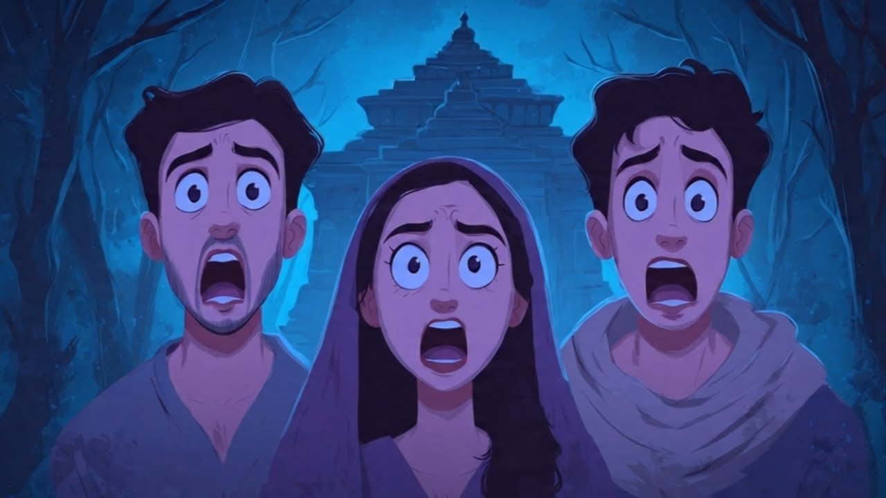 “शापित आईना | तीन दोस्तों की डॉक्यूमेंट्री जो डर में बदल गई | Hindi Horror Animation” 🎃👻