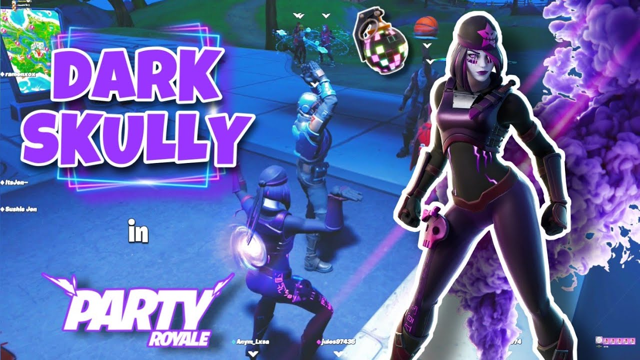 Party Royale with the NEW Dark Skully Skin! (Rare Emote Battles)