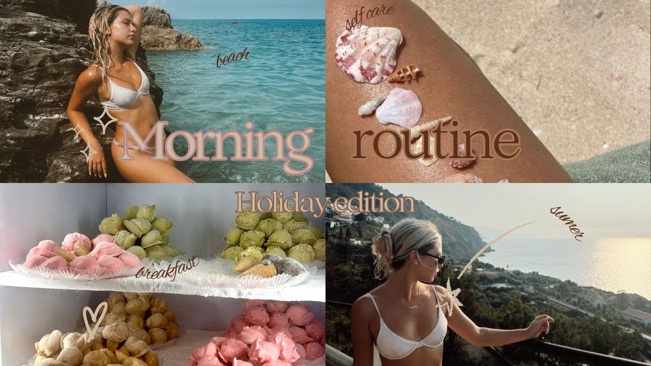 MORNING ROUTINE summer edition *productive* , skincare, journaling, beach etc..