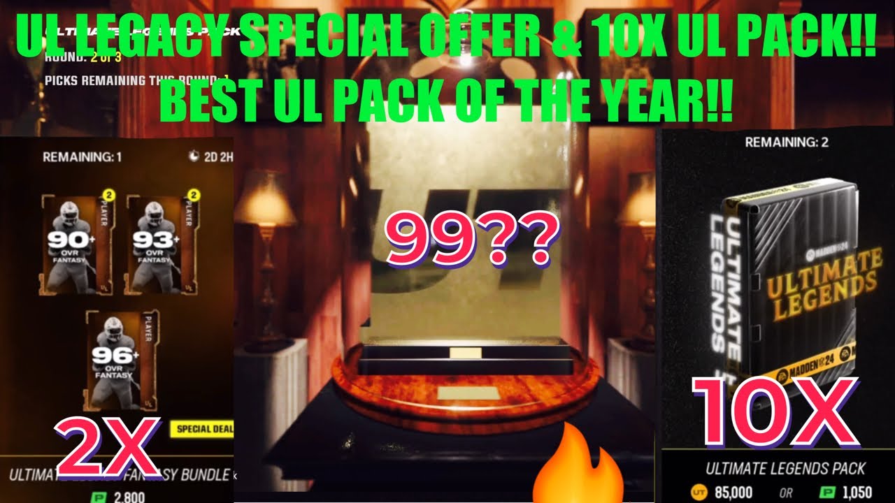 ULTIMATE LEGACY FANTASY BUNDLE 99 PULL! & 10X UL PACK!! BEST UL PACK OF THE YEAR, Madden 24