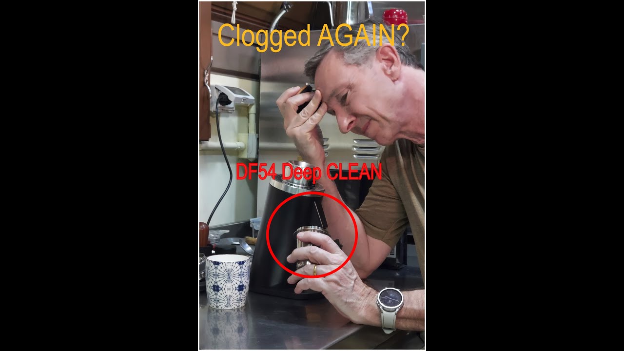 DF54 Grinder Exit Chute Cleaning (Stop Clogging & Retention) | Budget Coffee Setup
