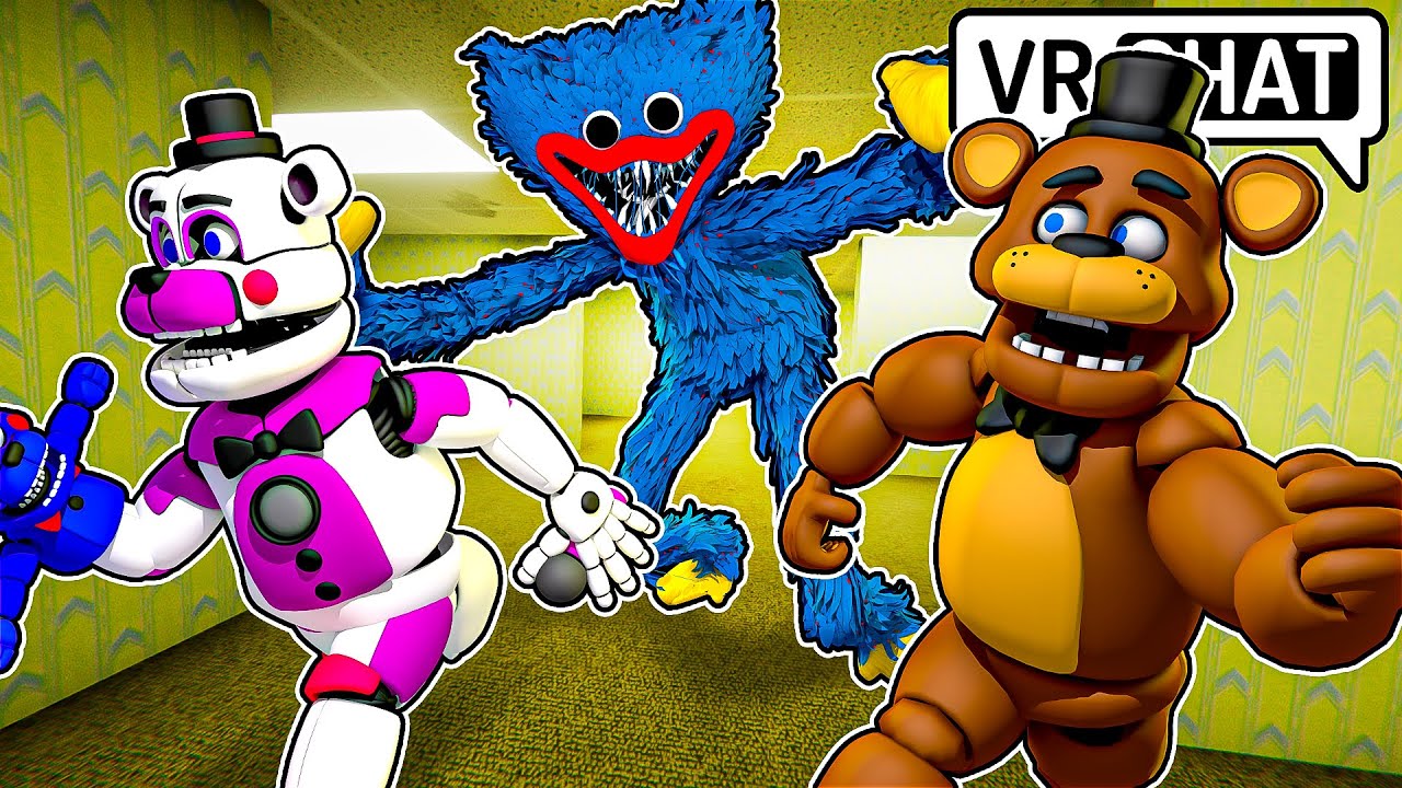 Freddy and Funtime Freddy TRAPPED with HUGGY WUGGY in BACKROOMS VRCHAT