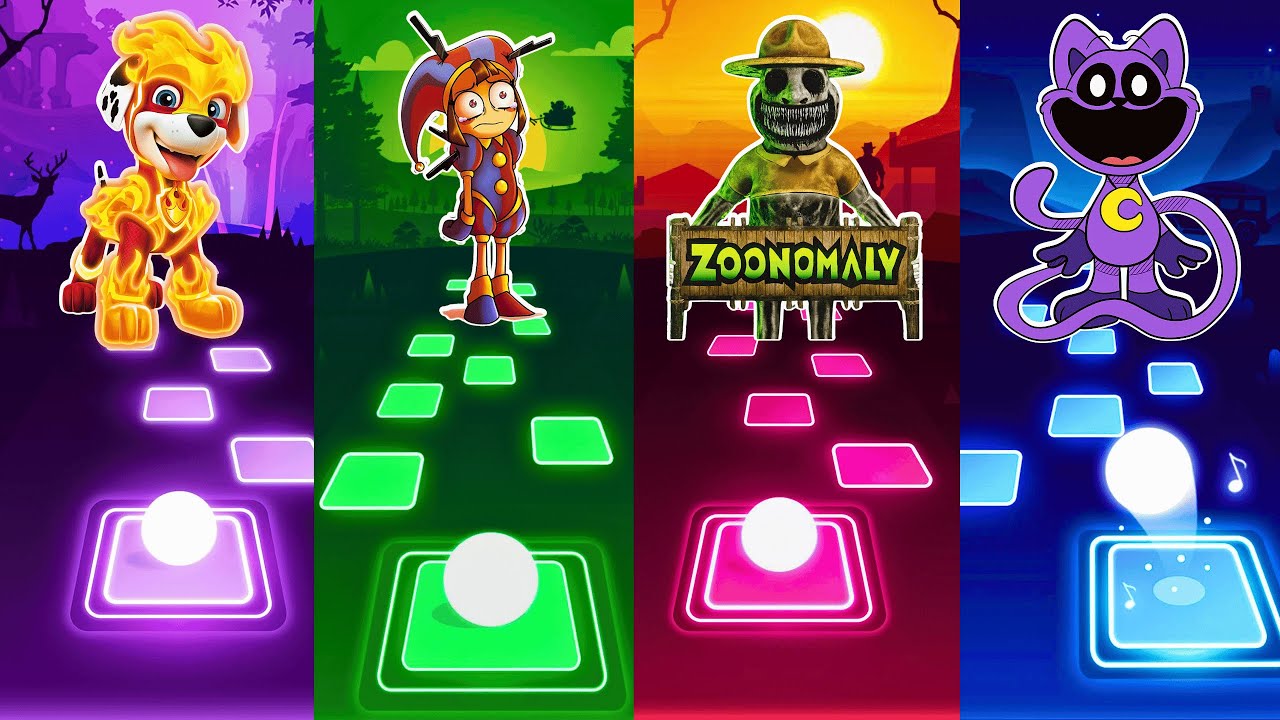 Paw Patrol VS Digital Circus VS Zoonomaly VS CatNap | Tiles Hop