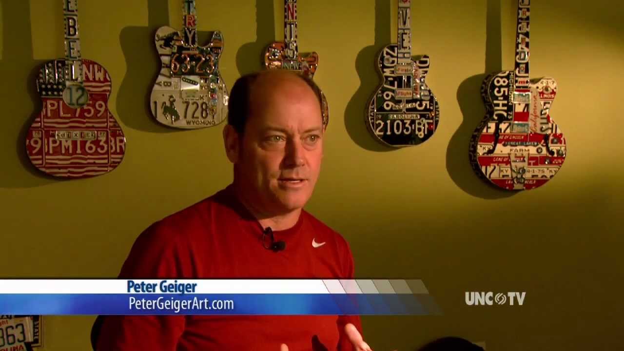 Peter Geiger License Plate Guitar Art on UNC-TV North Carolina Now