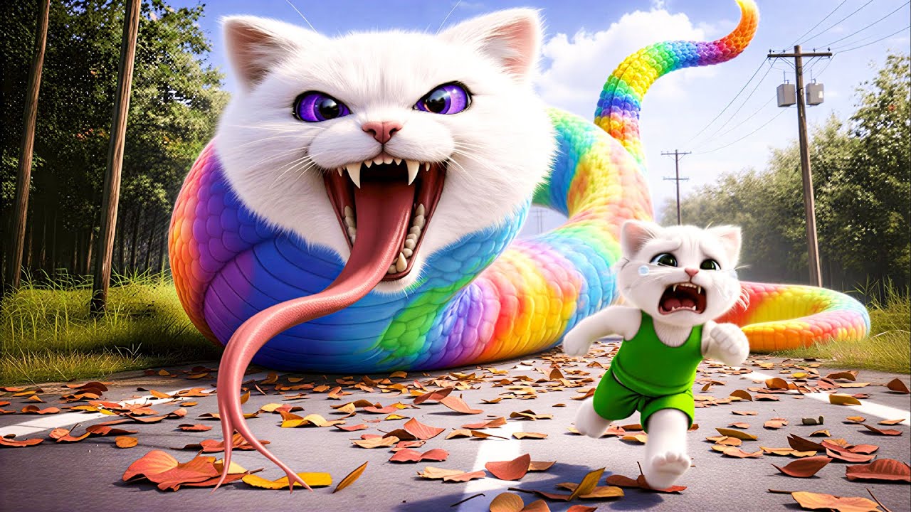 🐍🥺OMG ! A Tiny Kitten Faces a Snake… A Heartbreaking Moment That Will Make You Cry 🐱| AI Cat Story