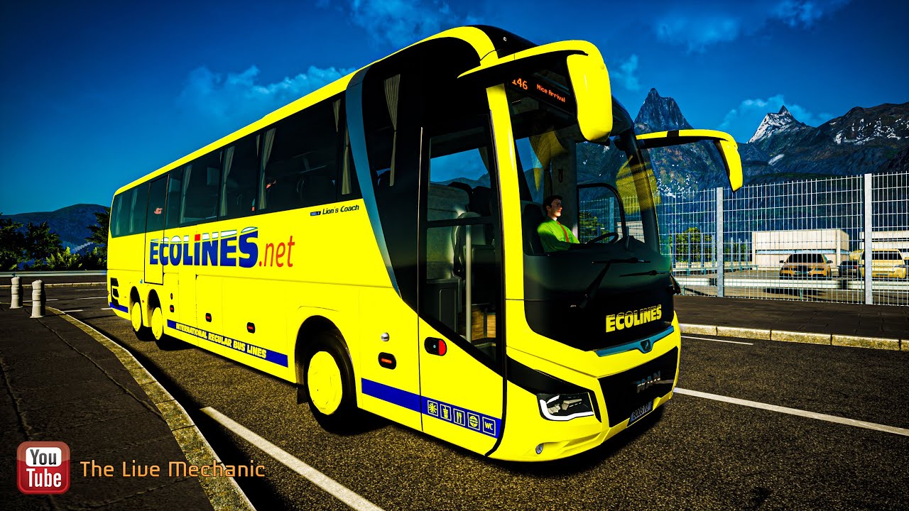 MAN Lion's Coach Bus Ecolines | Fernbus Sim | Marseille-Nice | France