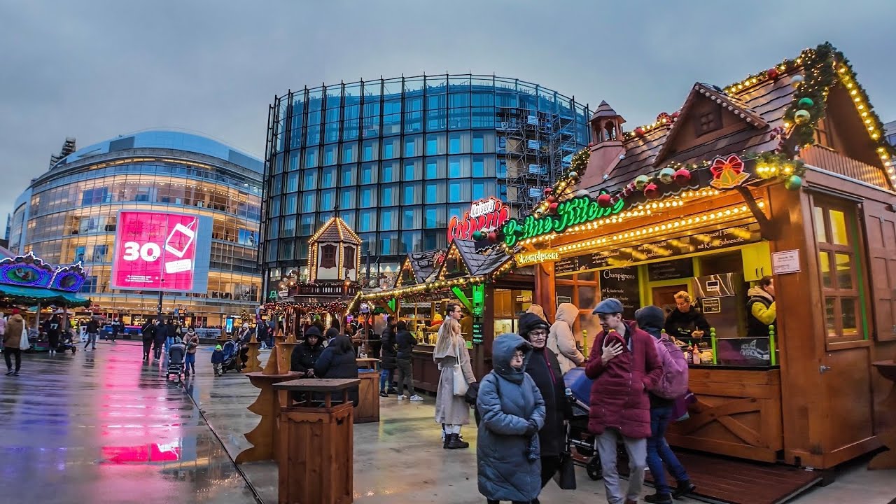 Düsseldorf alle Weihnachtsmärkte 2023 Walk through in the Rain ☔️ 4K Germany DJI Osmo Pocket 3
