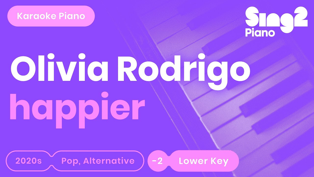 Olivia Rodrigo - happier (Lower Key) Karaoke Piano