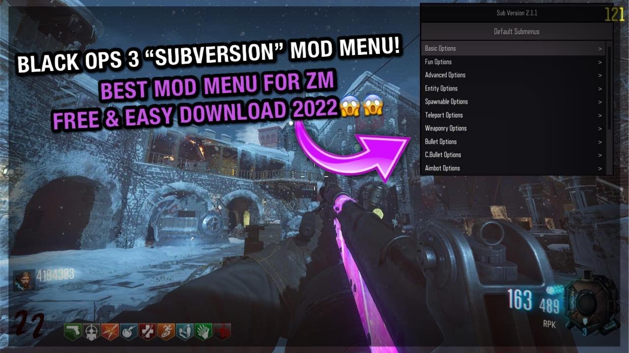 How to get a Subversion GSC Mod menu for Black Ops 3 2022
