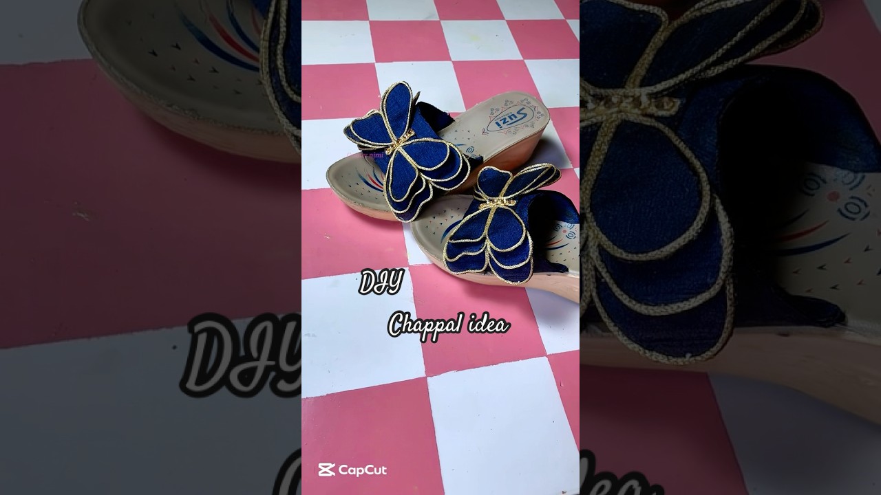 DIY Chappal 🦋 at home ✨ #craft #handmade #footwear #art