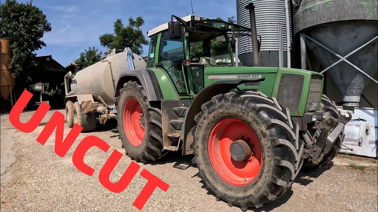 📹UNCUT/ Güllefahren mit Fendt Favorit 822 & Streumix PXT165