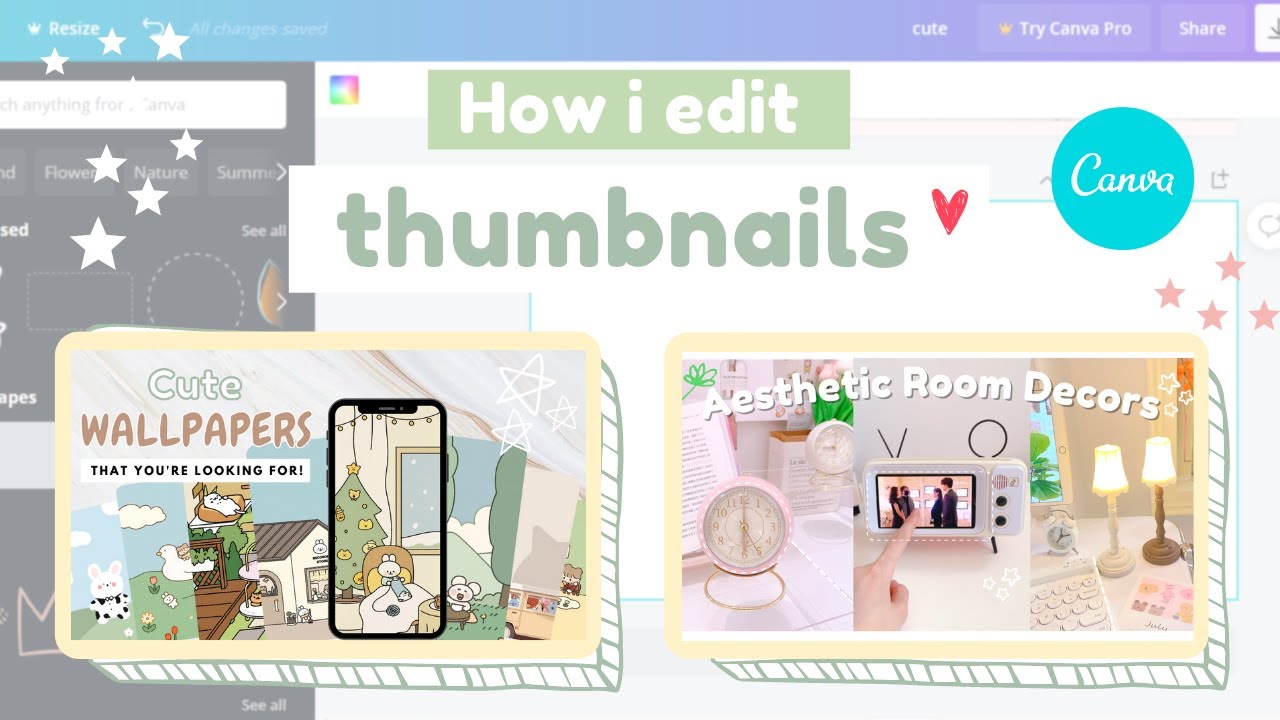 ⛅how to make aesthetic thumbnails using canva + TIPS! | beginner friendly tutorial 🧸🌸