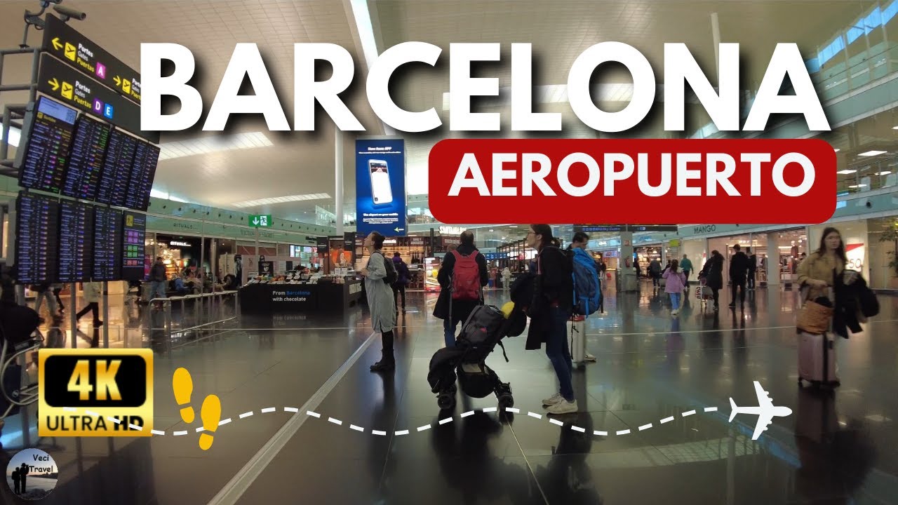 🛩AEROPUERTO DE BARCELONA España - EL PRAT【4K】Walking tour 2024 Uno de los más importantes de Europa