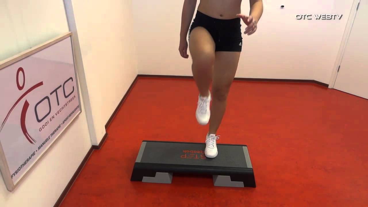 OTC oefening knie - heup - enkel opstappen