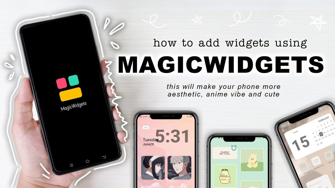 🍹 how to add widgets using magicwidgets app for your phone's anime, cute and aesthetic theme