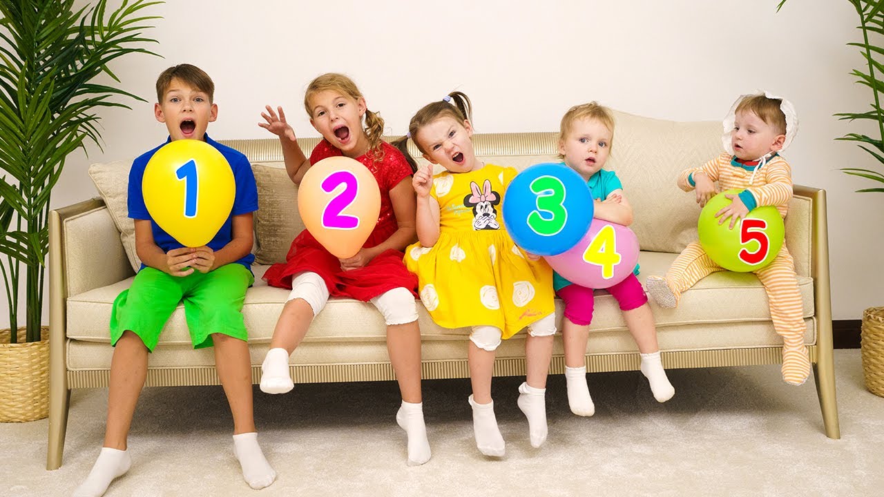 تعلم الأرقام مع خمسة أطفال 🎈