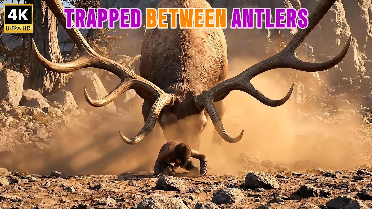 Trapped Between Antlers: Girl & Kong vs the Mythic Titan Elk (4K Prehistoric Epic)