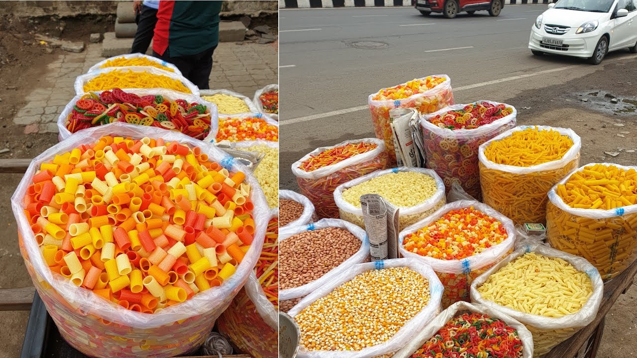 Colorful Fryums making in Sand | Surat City Street Food | Street Food India