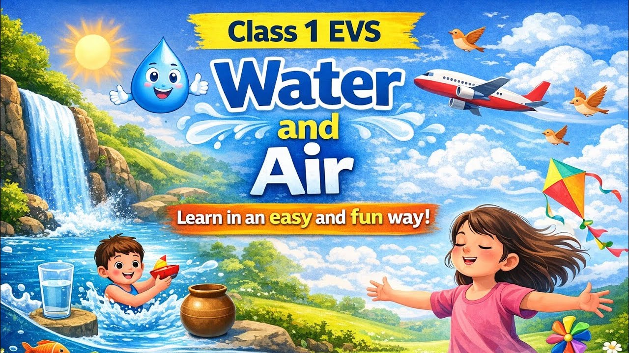 “Class-1EvsFunwithWater💧&Air💨!|Explanation in hindi✨Learning Adventure🧐👍🙂”#kidslearning📝😊#class1 🥰😘 