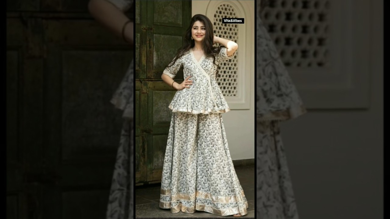 Frock style kurti with plazo #fashion #trending #shorts #viralvideo #dress #plazo #trouser #new