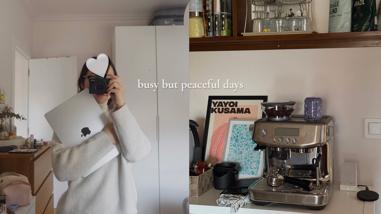 Living a busy but peaceful life 🌸 new macbook, setting up home cafe with new expresso machine | vlog