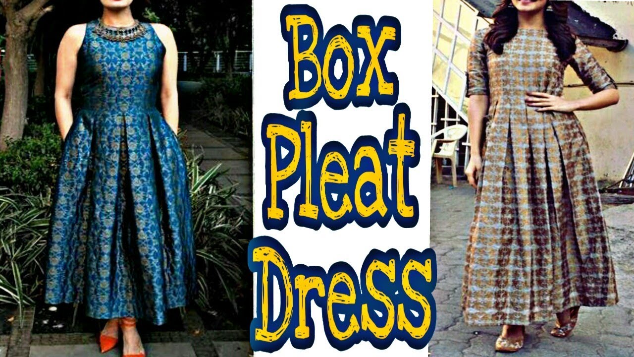 Designer Box Pleat Dress/Box Pleated Gown Dress/party wear dress[DIY]