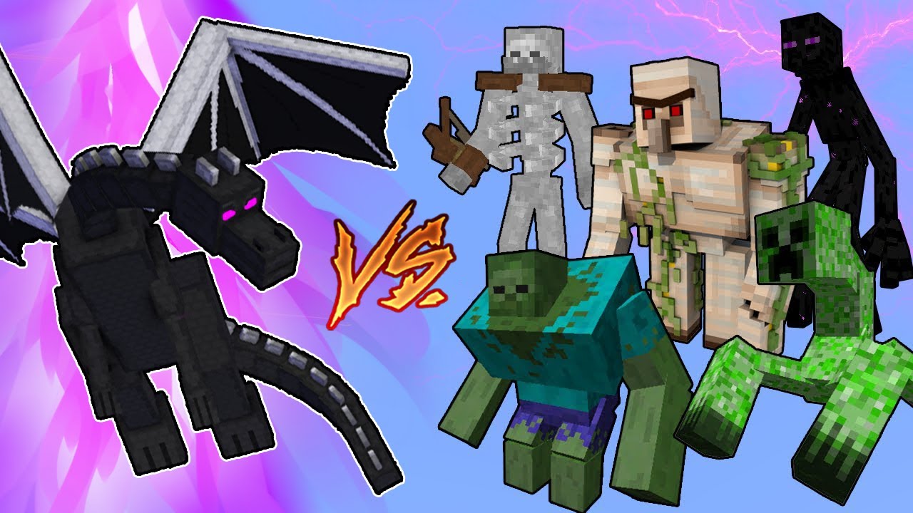 Ender Dragon Vs. Mutant Monsters in Minecraft