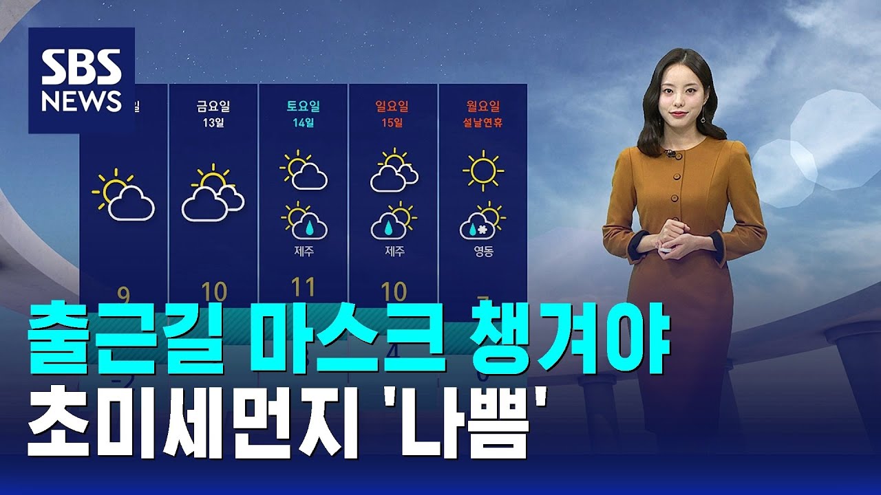 [날씨] 출근길 마스크 챙겨야&hellip;초미세먼지 '나쁨' / SBS