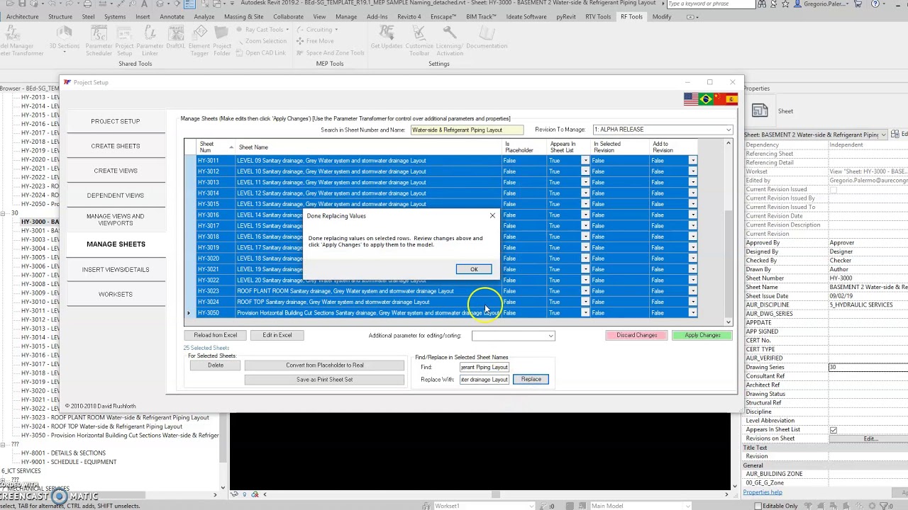 Sheet Naming using RF tools excel