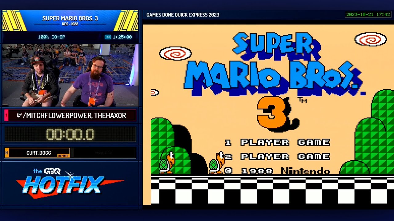 Super Mario Bros. 3 100% Co-op by Mitchflowerpower & TheHaxor at GDQx 2023