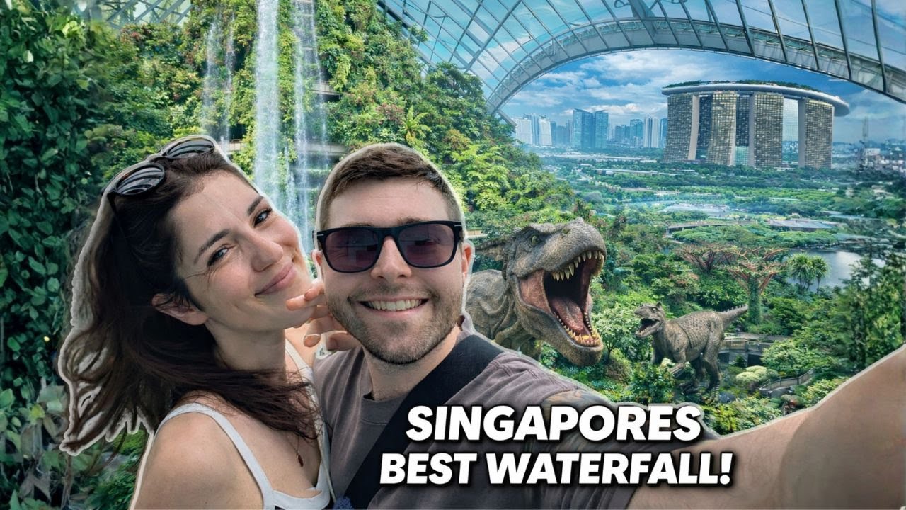 Лучший в Сингапуре водопадный облачный лес в садах Gardens by the Bay 🌿🦖 Динозавры захватили терр...
