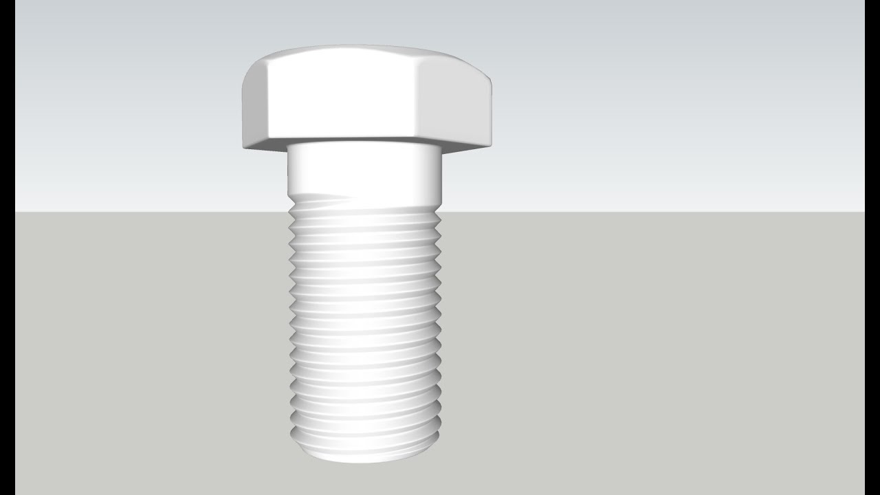 Bolt modeling in SketchUp p.2 high poly (Моделирование болта в SketchUp ч.2 high poly)