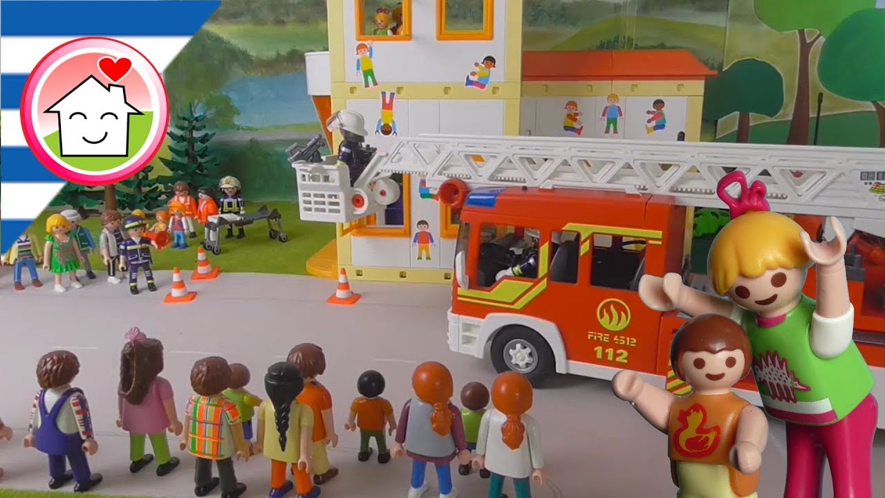 Playmobil ταινία Άσκηση φωτιάς στο νηπιαγωγείο - Οικογένεια Οικονόμου