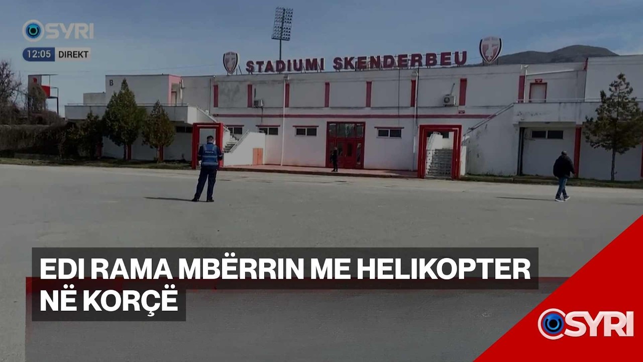 Edi Rama mbërrin me helikopter në Korçë